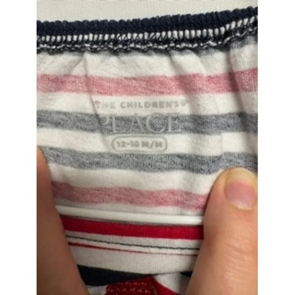 The‎ Childrens Place Girls Patriotic Star Red White Blue Romper 12-18 month USA